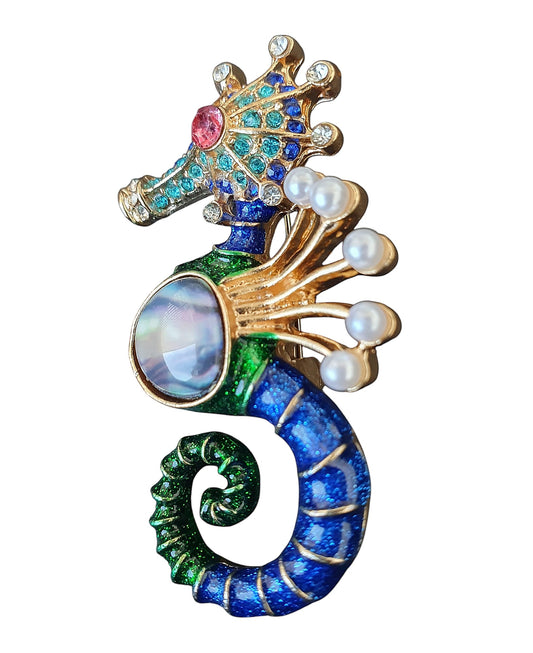 Broche hermoso y inusual "Caballito de Mar"